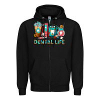 Black Dental Life Dentist Coffee Cups Zipper Hoodie - FaDigitalArtStudio
