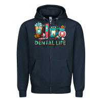 Navy Dental Life Dentist Coffee Cups Zipper Hoodie - FaDigitalArtStudio