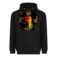 Black African Freedom Seamless Pattern Heavyweight Hoodie - BundleAndBundleShop