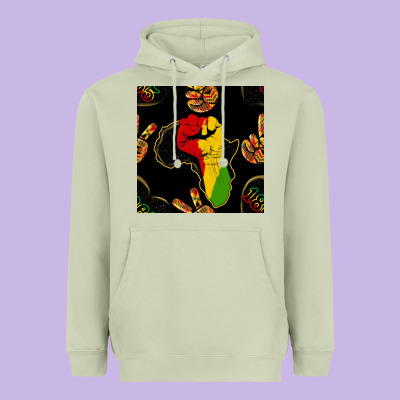 African Freedom Seamless Pattern Heavyweight Hoodie Designed By Bundleandbundleshop
