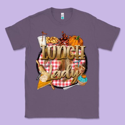 Fall  Lunch Lady Classic Tee Designed By Barkaloodesign