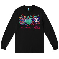 Black Peace love dia de los muertos Long Sleeve Tee - NancyCooperArtShop