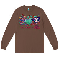 Chestnut Peace love dia de los muertos Long Sleeve Tee - NancyCooperArtShop