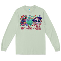 Matcha Peace love dia de los muertos Long Sleeve Tee - NancyCooperArtShop