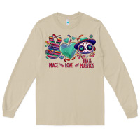 Mushroom Peace love dia de los muertos Long Sleeve Tee - NancyCooperArtShop