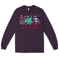 Plum Peace love dia de los muertos Long Sleeve Tee - NancyCooperArtShop