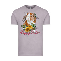 Vintage Zinc Happy easter with bunny and sunflowers Vintage Tee - RanaPortraitStore