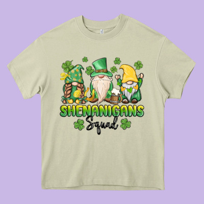 Shenanigans Squad Gnomes St. Patricks Day Heavy Core Tee Designed By Maliassmallbusiness