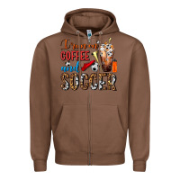Chestnut I Run On Coffee And Soccer Frappe Zipper Hoodie - FaDigitalArtStudio