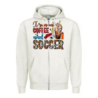 Oatmeal Heather I Run On Coffee And Soccer Frappe Zipper Hoodie - FaDigitalArtStudio