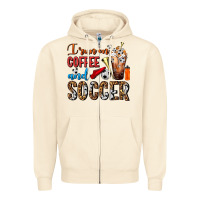Sandshell I Run On Coffee And Soccer Frappe Zipper Hoodie - FaDigitalArtStudio