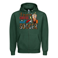 Sports Green I Run On Coffee And Soccer Frappe Zipper Hoodie - FaDigitalArtStudio