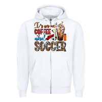 White I Run On Coffee And Soccer Frappe Zipper Hoodie - FaDigitalArtStudio