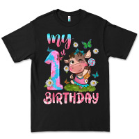 Black my 1 st birthday with little cute cow Premium Tee - NancyCooperArtShop
