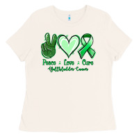 Bone Peace love cure Gallbladder Cancer Ladies Tee - NancyCooperArtShop