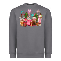 Storm pink christmas coffe cups Heavyweight Sweatshirt - CowGirlArtShop