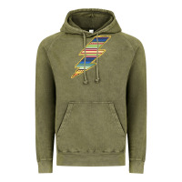 Vintage Olive Yellow Aztec Patterned Lightning Vintage Hoodie - Bettercallsaul