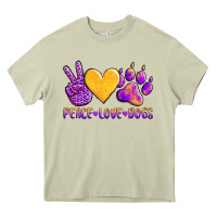 Mossy peace love dogs Heavy Core Tee - AdoDesignShop