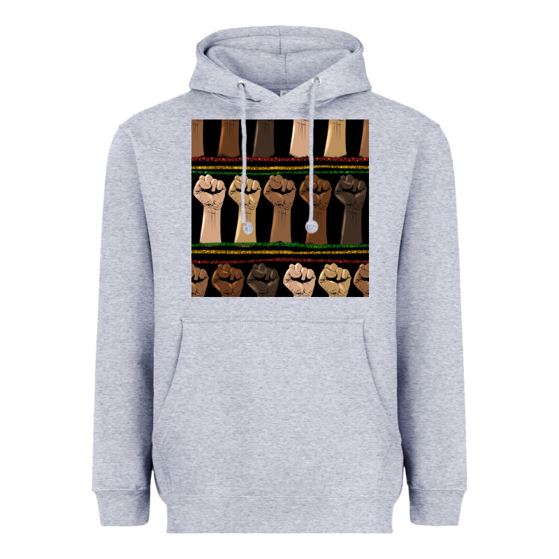 Melanin Rised Fist Seamless Pattern Heavyweight Hoodie by BundleAndBundleShop | Teevron