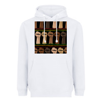 White melanin rised fist seamless pattern Heavyweight Hoodie - BundleAndBundleShop