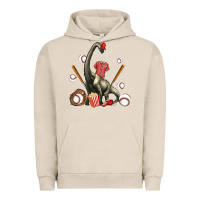 Pigment French Oak brachiosaurus with baseball Urban Hoodie - Artiststas