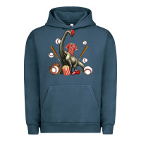 Pigment Midnight Navy brachiosaurus with baseball Urban Hoodie - Artiststas