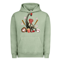 Pigment Oil Green brachiosaurus with baseball Urban Hoodie - Artiststas