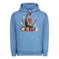 Pigment Pebble Blue brachiosaurus with baseball Urban Hoodie - Artiststas