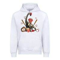 White brachiosaurus with baseball Urban Hoodie - Artiststas