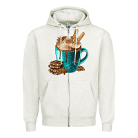 Oatmeal Heather Chocolate And Coffee Zipper Hoodie - FaDigitalArtStudio