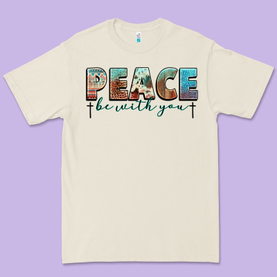 Peace Be With You Cross Premium Tee Designed By Nancycooperartshop