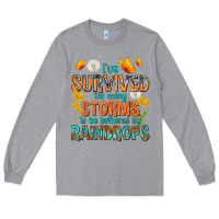Heather Grey I've Survived Too Many Storms Long Sleeve Tee - texasbilliewilder