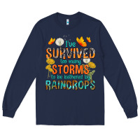 Navy I've Survived Too Many Storms Long Sleeve Tee - texasbilliewilder