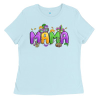 Baby Blue mardi gras mama Ladies Tee - MaliasSmallBusiness