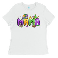 White mardi gras mama Ladies Tee - MaliasSmallBusiness