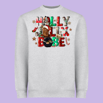 Holly Jolly Babe Heavyweight Sweatshirt Designed By Cowgirlartshop