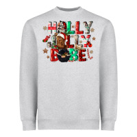 Heather Grey holly jolly babe Heavyweight Sweatshirt - CowGirlArtShop