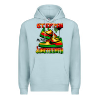 Blue Mist Steppin' into Juneteenth Premium Hoodie - FaDigitalArtStudio