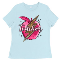 Baby Blue teacher lightning bolt valentine s day Ladies Tee - MaliasSmallBusiness