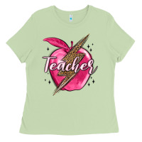 Matcha teacher lightning bolt valentine s day Ladies Tee - MaliasSmallBusiness