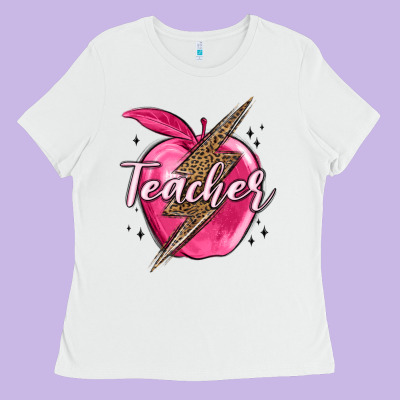 Teacher Lightning Bolt Valentine S Day Ladies Tee Designed By Maliassmallbusiness