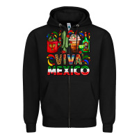 Black Viva Mexico Coffee Cups With Cactus And Tequila Zipper Hoodie - FaDigitalArtStudio