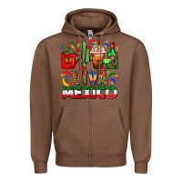 Chestnut Viva Mexico Coffee Cups With Cactus And Tequila Zipper Hoodie - FaDigitalArtStudio