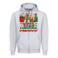 Heather Grey Viva Mexico Coffee Cups With Cactus And Tequila Zipper Hoodie - FaDigitalArtStudio