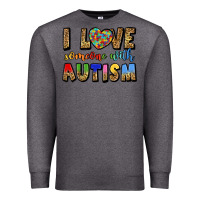 Charcoal Heather i love someone with autism Premium Sweatshirt - LillyAllenDesigns