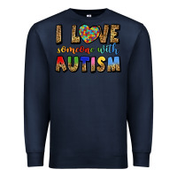 Navy i love someone with autism Premium Sweatshirt - LillyAllenDesigns