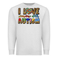 Oatmeal Heather i love someone with autism Premium Sweatshirt - LillyAllenDesigns