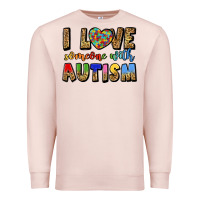 Pale Pink i love someone with autism Premium Sweatshirt - LillyAllenDesigns
