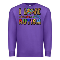 Purple i love someone with autism Premium Sweatshirt - LillyAllenDesigns