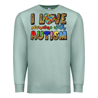 Seafoam i love someone with autism Premium Sweatshirt - LillyAllenDesigns